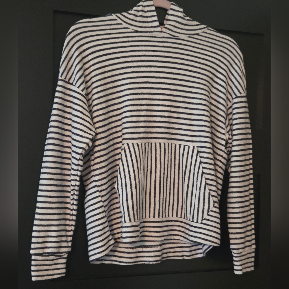 Sundry By "Anthropology" Navy & White Striped Hoodie - Picture 5 of 5